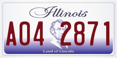 IL license plate A042871