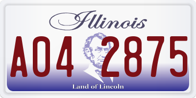 IL license plate A042875