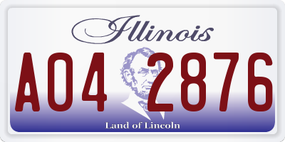 IL license plate A042876