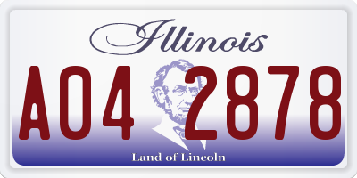 IL license plate A042878