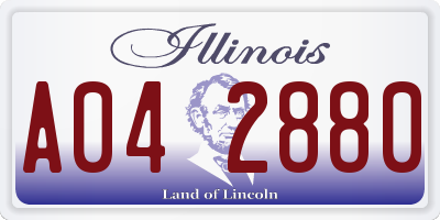 IL license plate A042880