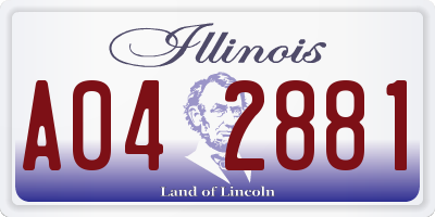 IL license plate A042881