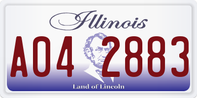 IL license plate A042883