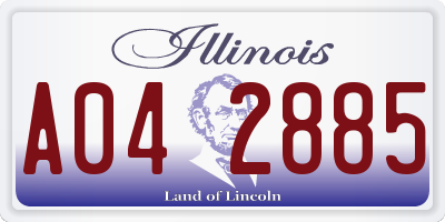 IL license plate A042885