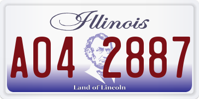IL license plate A042887