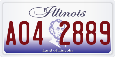 IL license plate A042889