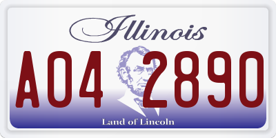 IL license plate A042890