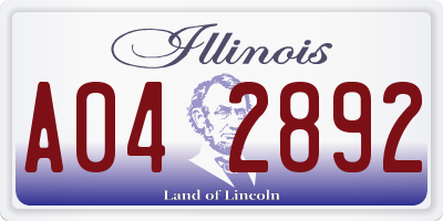 IL license plate A042892