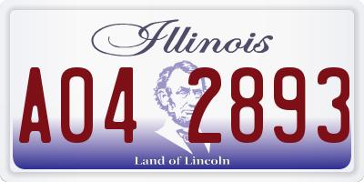IL license plate A042893