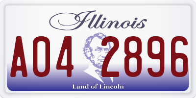 IL license plate A042896