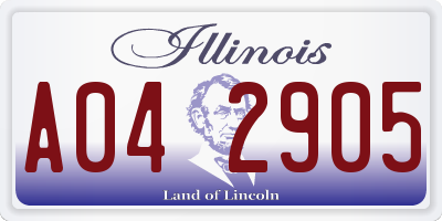 IL license plate A042905
