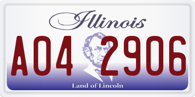 IL license plate A042906