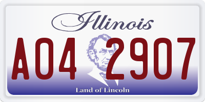 IL license plate A042907