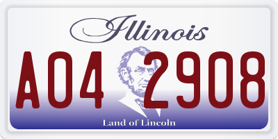 IL license plate A042908