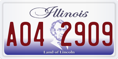 IL license plate A042909