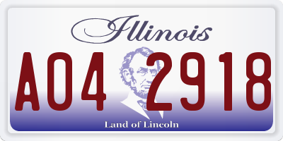 IL license plate A042918