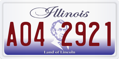 IL license plate A042921