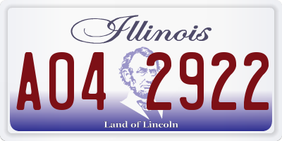 IL license plate A042922