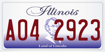 IL license plate A042923
