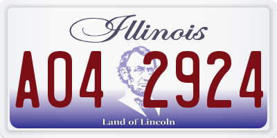 IL license plate A042924