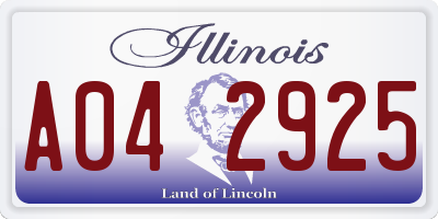 IL license plate A042925