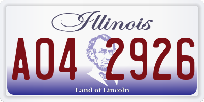 IL license plate A042926
