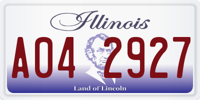 IL license plate A042927