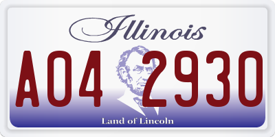 IL license plate A042930
