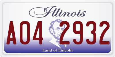 IL license plate A042932