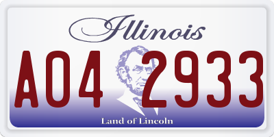 IL license plate A042933