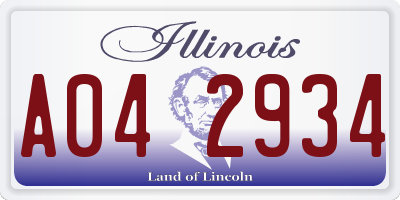 IL license plate A042934