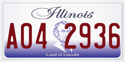 IL license plate A042936