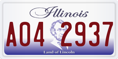 IL license plate A042937