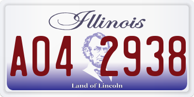 IL license plate A042938
