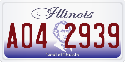 IL license plate A042939