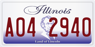 IL license plate A042940