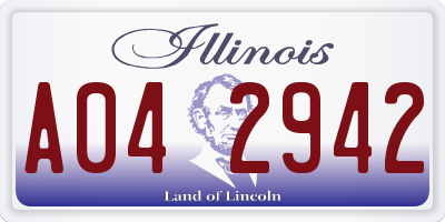 IL license plate A042942