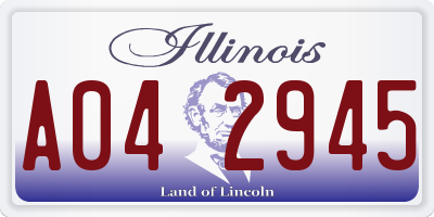 IL license plate A042945