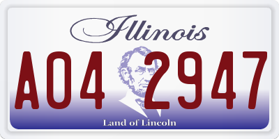 IL license plate A042947