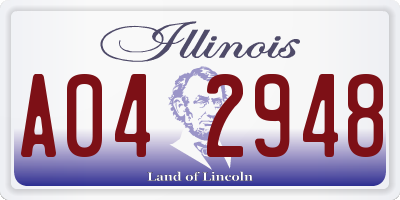 IL license plate A042948