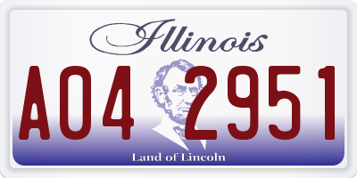 IL license plate A042951