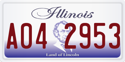 IL license plate A042953