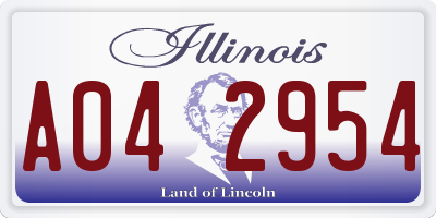 IL license plate A042954