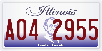 IL license plate A042955