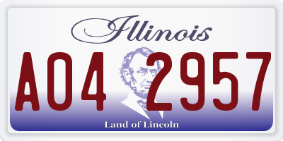 IL license plate A042957