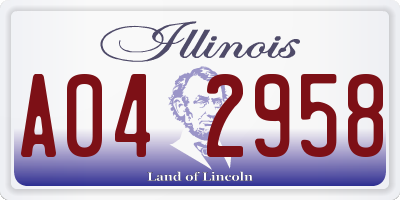 IL license plate A042958