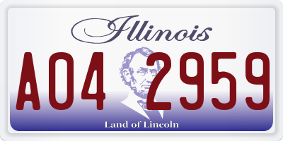 IL license plate A042959