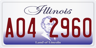 IL license plate A042960