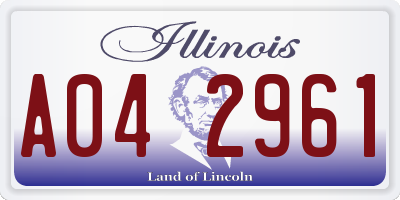 IL license plate A042961