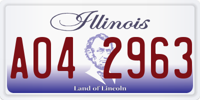 IL license plate A042963